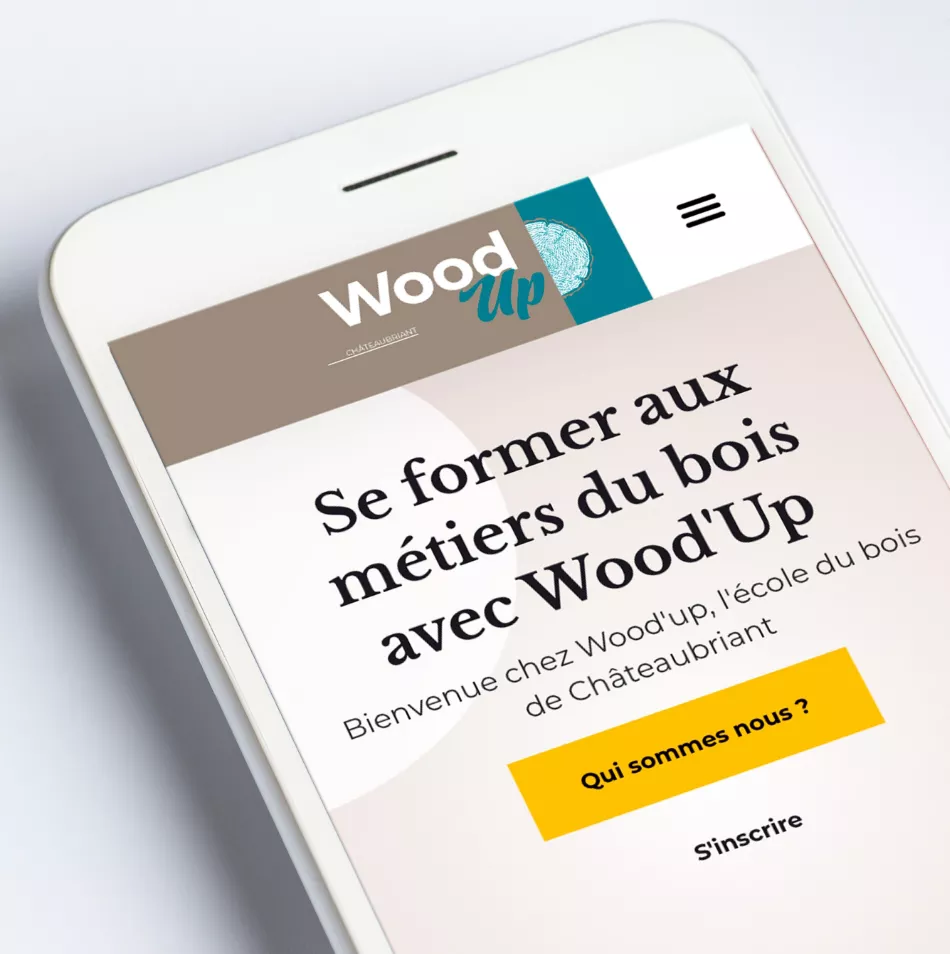 Conception site web école Wood'Up sur mobile