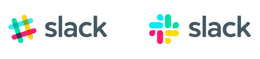 ancien et nouveau logo slack
